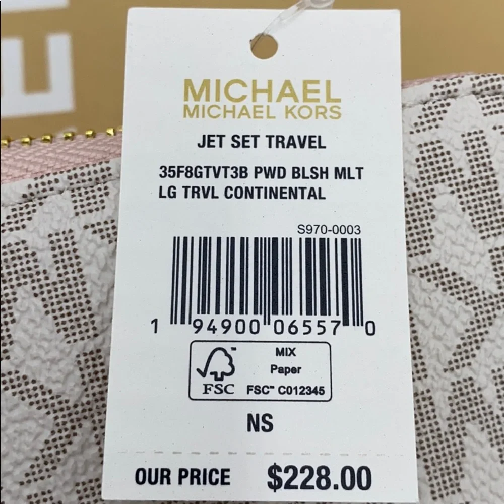 MICHAEL KORS LG CONTINENTAL WALLETS POWDER BLUSH